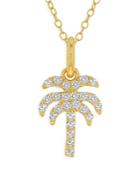 Moon & Meadow 14k Yellow Gold Diamond Palm Tree Pendant Necklace, 16-18