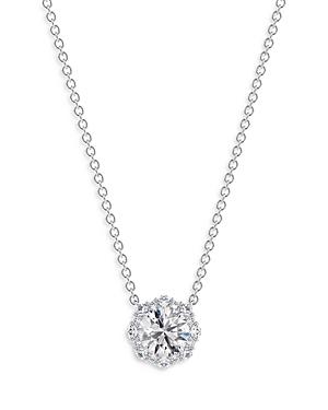 De Beers Forevermark Center Of My Universe Floral Halo Diamond Pendant Necklace In Platinum, 0.25 Ct. T.w.