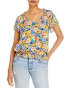 Status By Chenault Floral Flutter Sleeve Top