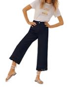Marella Diva Cropped Denim Jeans In Blue Jeans