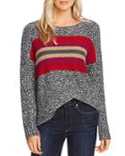 Vince Camuto Marled Stripe-panel Sweater