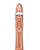 Michele Metallic Rose Saffiano Leather Watch Strap, 16mm