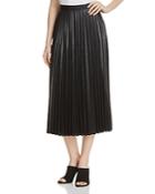 Gracia Faux Leather Pleated Skirt - Compare At $130