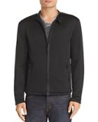 John Varvatos Star Usa Leather-trimmed French Terry Jacket