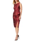 Aidan Mattox Printed Midi Dress