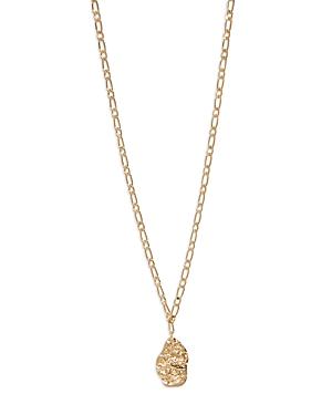 Aqua Hammered Nugget & Chain Link Pendant Necklace In Gold Tone, 21-24 - 100% Exclusive