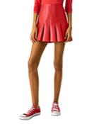 Alice And Olivia Carter Faux Leather Pleated Mini Skirt