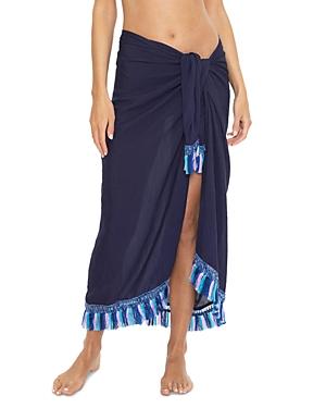 Becca By Rebecca Virtue Wayfarer Textured Tasseled Cover Up Sarong