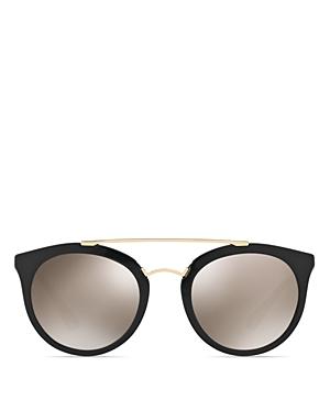 Prada Phantos Round Mirrored Sunglasses, 52mm
