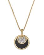 David Yurman 18k Yellow Gold Dy Elements Black Onyx, Mother-of-pearl & Diamond Convertible Pendant Necklace, 17