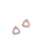 Diamond Triangle Stud Earrings In 14k Rose Gold, .20 Ct. T.w. - 100% Exclusive
