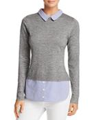 Aqua Layered-look Collared Sweater - 100% Exclusive