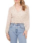 1.state Printed Smocked Waist Top