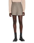 Sandro Paulen High Waisted Herringbone Sequined Shorts