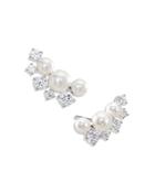 Nadri Camila Imitation Pearl Sparkle Cluster Earrings