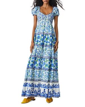 Alice And Olivia Rosalyn Puff Sleeve Empire Maxi Dress