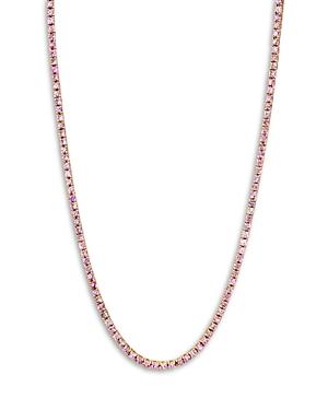 Zoe Lev 14k Yellow Gold Pink Sapphire Tennis Necklace, 16