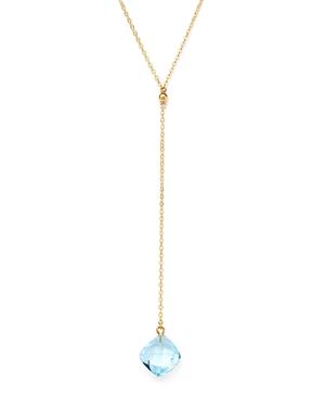 Bloomingdale's Blue Topaz Y Necklace In 14k Yellow Gold, 22 - 100% Exclusive