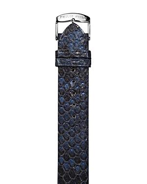 Philip Stein Small Blue Metallic Snake Watch Strap, 18mm