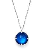 Ippolita Sterling Silver Wonderland Round Mother-of-pearl & Quartz Doublet Pendant Necklace In Ultramarine, 31