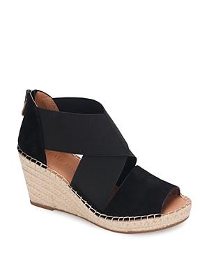 Gentle Souls By Kenneth Cole Women's Colleen X-elastic Blue Crossover Espadrille Wedge Sandals