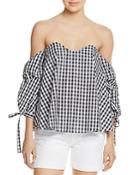 Do And Be Gingham Off-the-shoulder Top