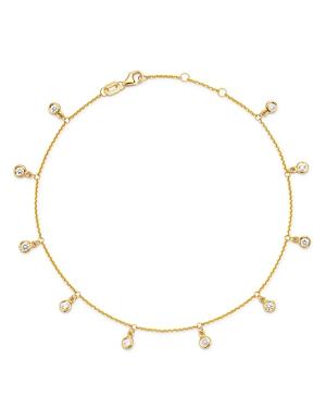 Bloomingdale's Diamond Bezel Droplet Ankle Bracelet In 14k Yellow Gold, 0.50 Ct. T.w. - 100% Exclusive