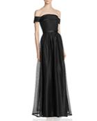 Js Collections Off-the-shoulder Mesh Gown