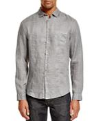John Varvatos Collection Linen Slim Fit Button Down Shirt