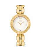 Fendi My Way Yellow Gold Pvd Stainless Steel Watch With Diamonds, 36mm
