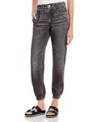 Rag & Bone Miramar Cotton Denim High Rise Ankle Jogger Pants In Black Magic