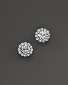 Certified Diamond Halo Stud Earrings In 14k White Gold, 3.0 Ct. T.w. - 100% Exclusive