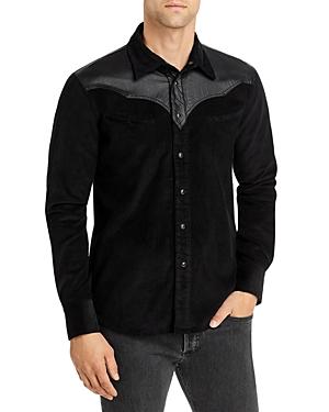 Six Week Residency Leather Trim Corduroy Western Shirt