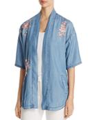 Billy T Floral Embroidered Chambray Jacket