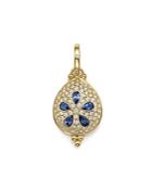 Temple St. Clair 18k Gold Sea Biscuit Pendant With Sapphire And Pave Diamonds
