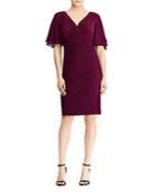 Lauren Ralph Lauren Flutter-sleeve Jersey Dress