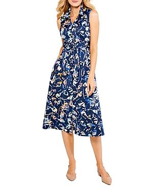 Nic + Zoe Indigo Leaves Shirtdress