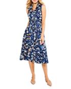 Nic + Zoe Indigo Leaves Shirtdress