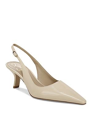 Sam Edelman Women's Bianka Pointed Toe Light Black Kitten Heel Slingback Pumps