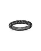 Graziela Gems Dark Rhodium & 18k White Gold Black Diamond Three Sided Band