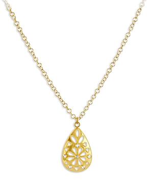 Amrapali Jewels Diamond Shevanti Teardrop Pendant Necklace In 18k Yellow Gold, 0.30 Ct. T.w.