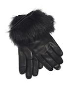 Echo Leather & Faux Fur Tech Gloves