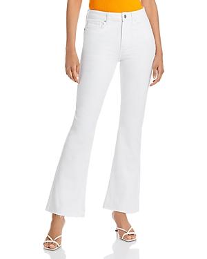 Paige Laurel Canyon High Rise Flare Jeans In Crist White