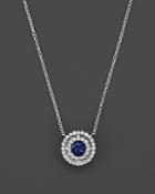 Sapphire And Diamond Pendant Necklace In 14k White Gold, 16 - 100% Exclusive