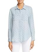 Velvet Heart Dotted Chambray Button-down Top
