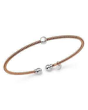 Bloomingdale's Bead Station Open Bangle In 14k White & Rose Gold - 100% Exclusive