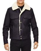 Sandro Faux Shearling Trucker Jacket