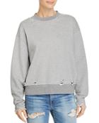 T By Alexander Wang Distressed French-terry Sweatshirt