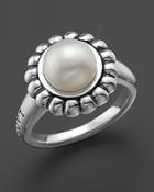 Lagos Sterling Silver And Pearl Luna Ring, Size 7
