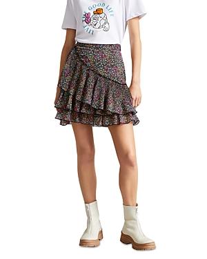 Ted Baker Aneka Floral Print Tiered Mini Skirt